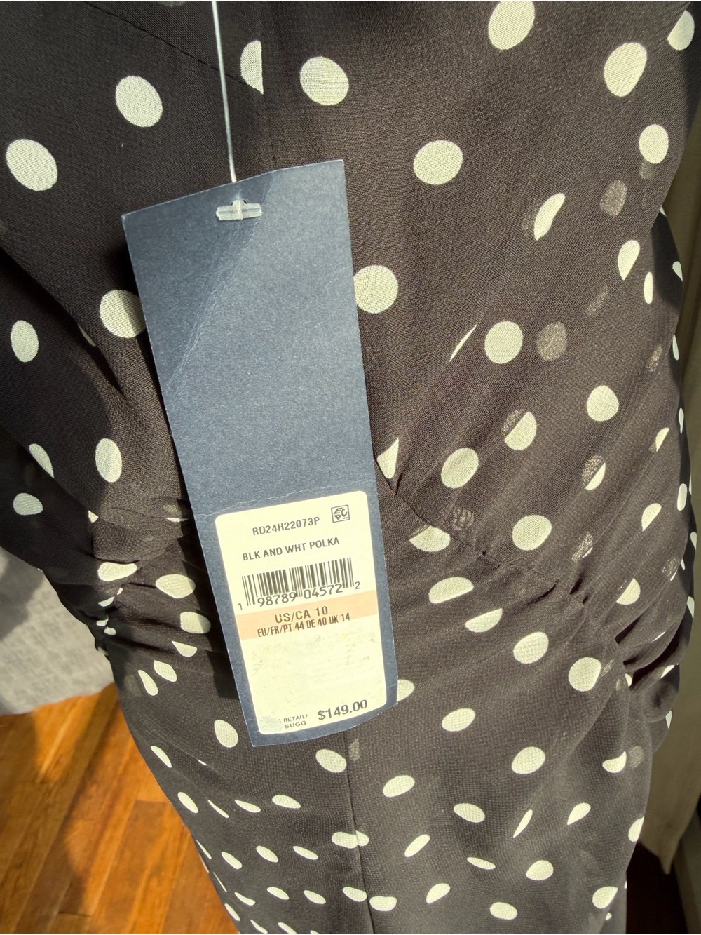 RACHEL Rachel Roy Black and White Polka Dot Dress - Picture 4 of 5